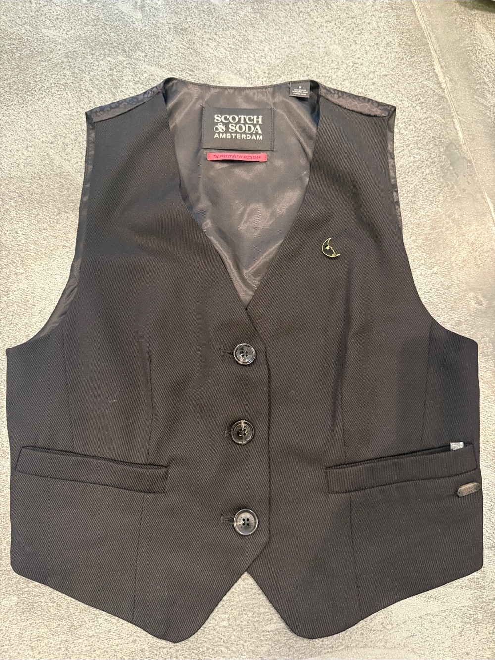 Scotch & Soda Black Men's Dress Vest